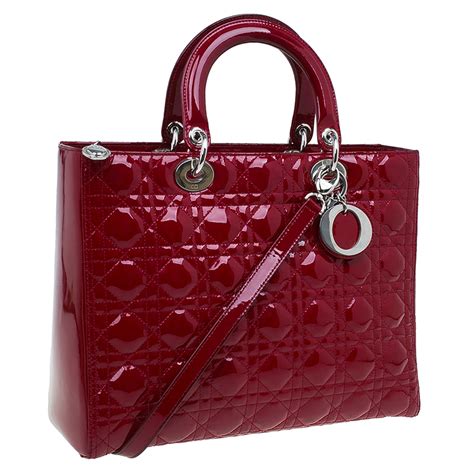 lady dior red patent leather|dior lady bag sale.